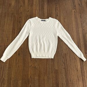 Brandy Melville Cream Knit Cut Out Sweater